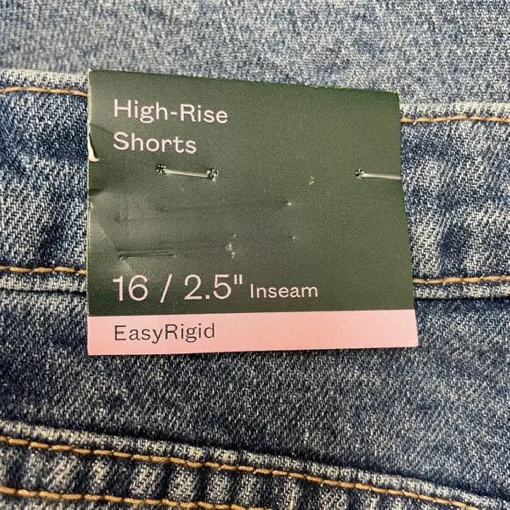 Wild Fable Womens High-Rise Distressed Denim‎ Shorts Size 16 Medium Wash